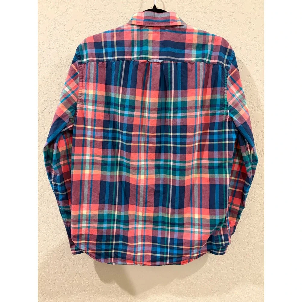 American Eagle Outfitters Mens Prep Fit Plaid Button Down Shirt Multi Color Med - Picture 3 of 5